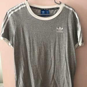 Adidas 3-Stripe Heather Grey T-Shirt